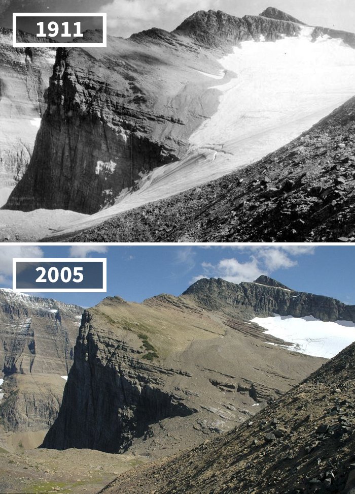 Chaney Glacier, États-Unis, 1911 - 2005