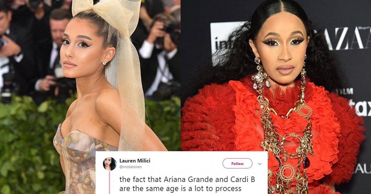 vgag 1.jpg?resize=412,275 - Mulher levanta discussão inesperada no Twitter ao apontar que Ariana Grande e Cardi B têm mesma idade