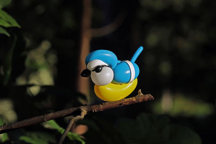 2 303.jpg?resize=1200,630 - [Photos] Il sculpte des oiseaux à partir de ballons avant de les photographier dans la nature.