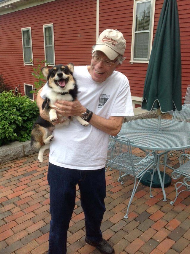 Stephen King and his dog