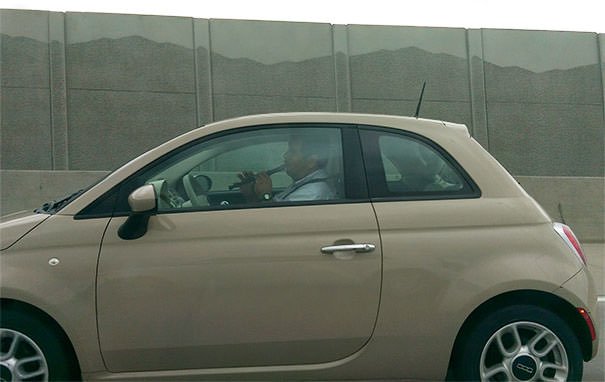 Saw This Guy Playing A Goddammed Recorder While Driving His Fiat On The Highway