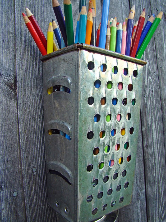 Cheese Grater Pencil Holder