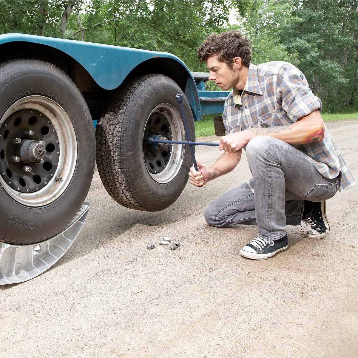 changing tire
