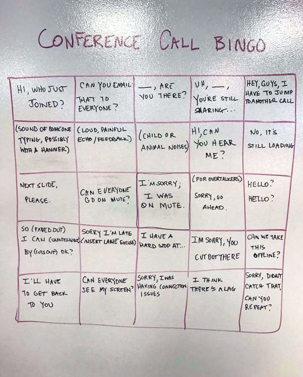  Conference Call Bingo, Anyone?