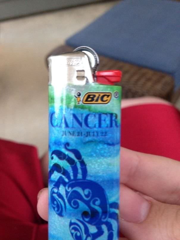  My Mom Is A Smoker. She Bought A Lighter With Her Astrological Sign. Irony