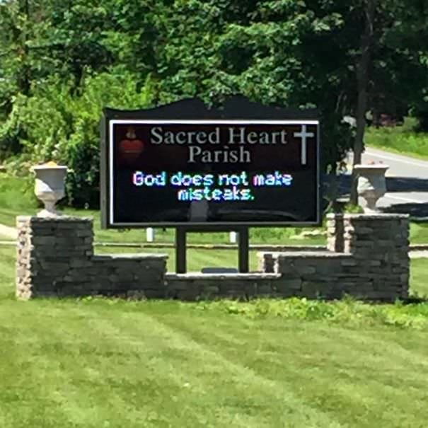 Friend Spotted This At The Church In My Hometown. The Irony Is So Thick I Could Grill It