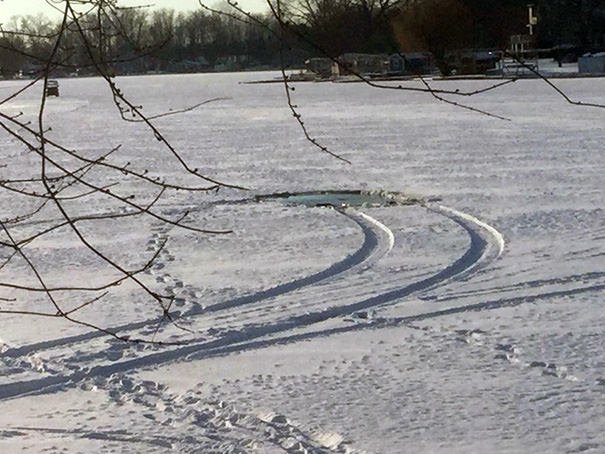 There Was An Attempt To Drive Across The Frozen Lake