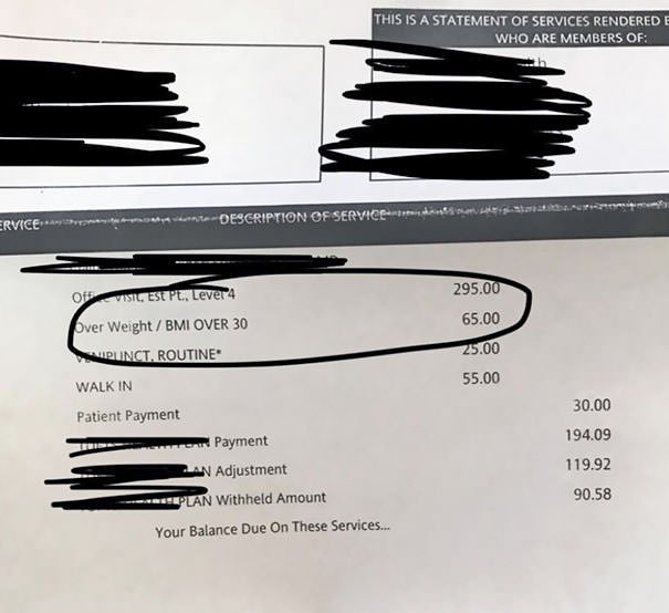 My Doctor Charges Me For Being Fat