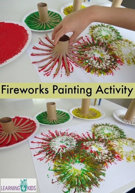 Fireworks painting activity - great new year