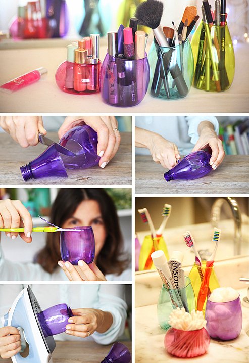 plastic-bottles-makeup-holders