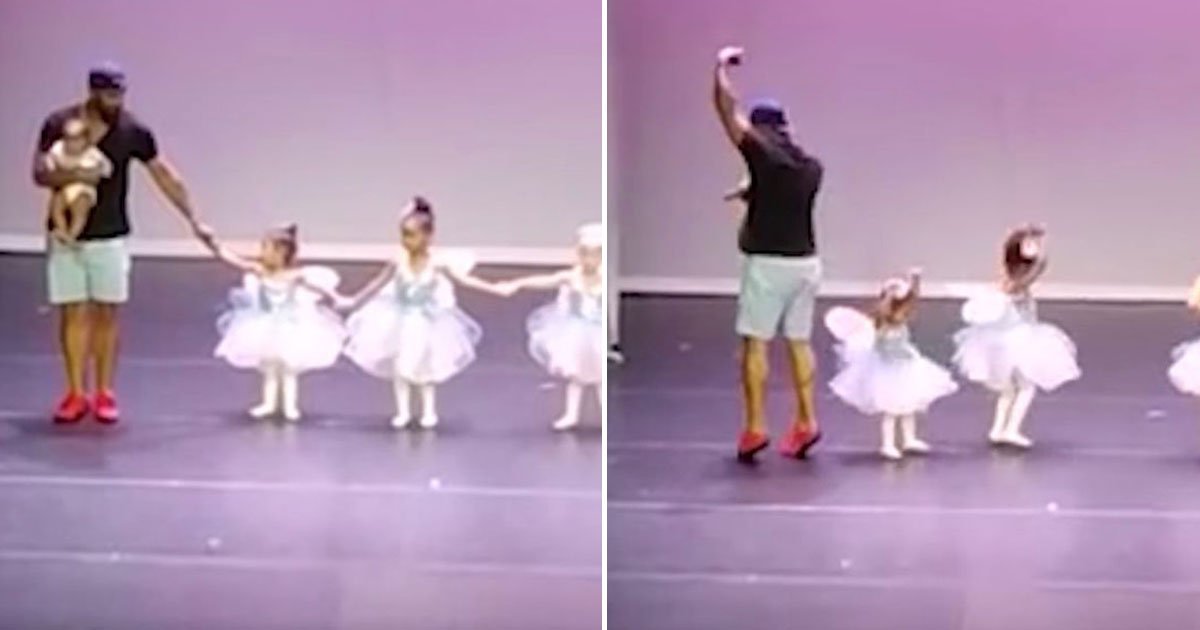 ballet.jpg?resize=1200,630 - Un père imite les mouvements de ballet et monte sur scène après que sa fille ait eu peur de la scène