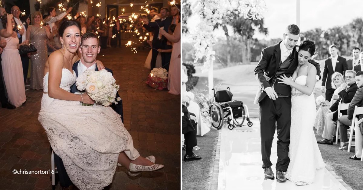 boda.jpg?resize=1200,630 - El novio camina hacia el altar junto a su novia después de 7 años en una silla de ruedas