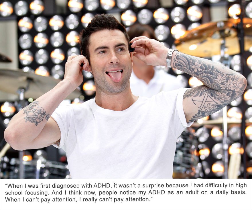 Adam Levine, trouble d'hyperactivité avec déficit de l'attention (TDAH)