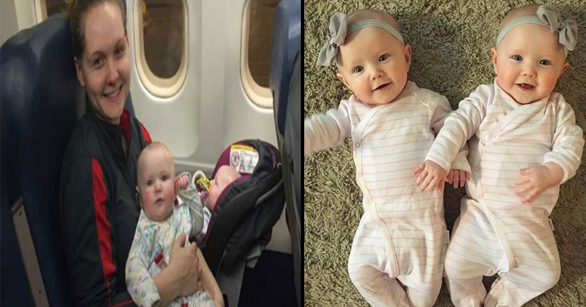 gd.jpg?resize=1200,630 - Une mère prend l'avion seule avec ses bébés jumeaux pour aller voir son père mourant ; et elle est submergée par le geste d'une femme
