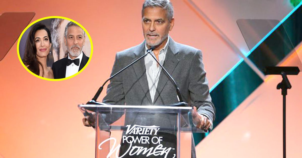 george clooney introduced himself as amal clooneys husband and the crowd erupted in loud cheers at varietys power of women event.jpg?resize=412,232 - George Clooney s'est présenté comme le mari d'Amal Clooney et la foule l'a joyeusement applaudi lors de l'événement Power of Women de Variety
