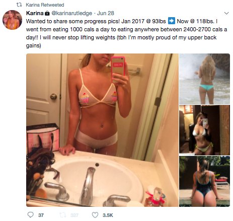 Tweet about body transformation
