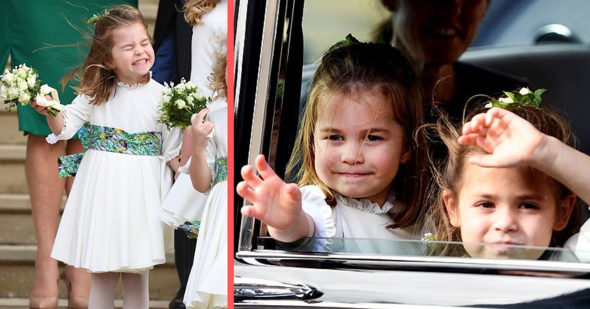 shivam3 4.png?resize=1200,630 - Des photos de la princesse Charlotte s'agitant adorablement lors du mariage de la princesse Eugénie montrent qu'elle est officiellement un pro du mariage royal