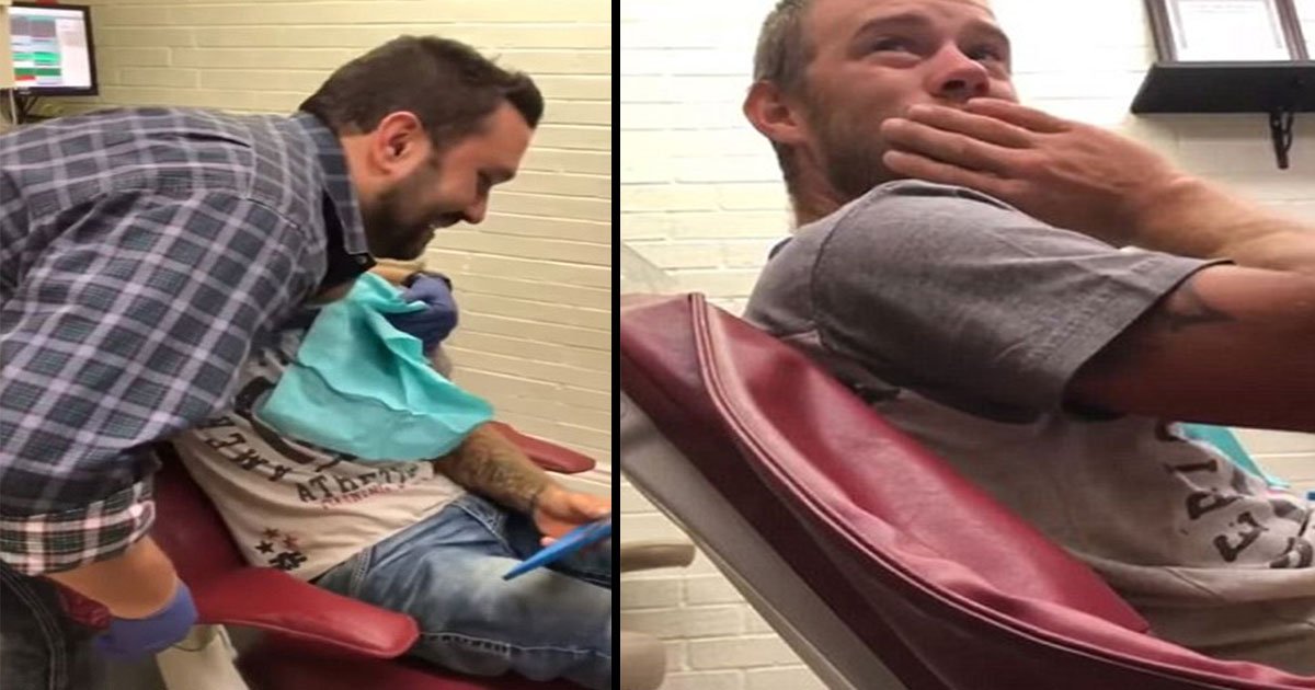 tdf.jpg?resize=1200,630 - Moment adorable: Un dentiste du Texas a surpris un homme en lui offrant de nouvelles dents et changé sa vie