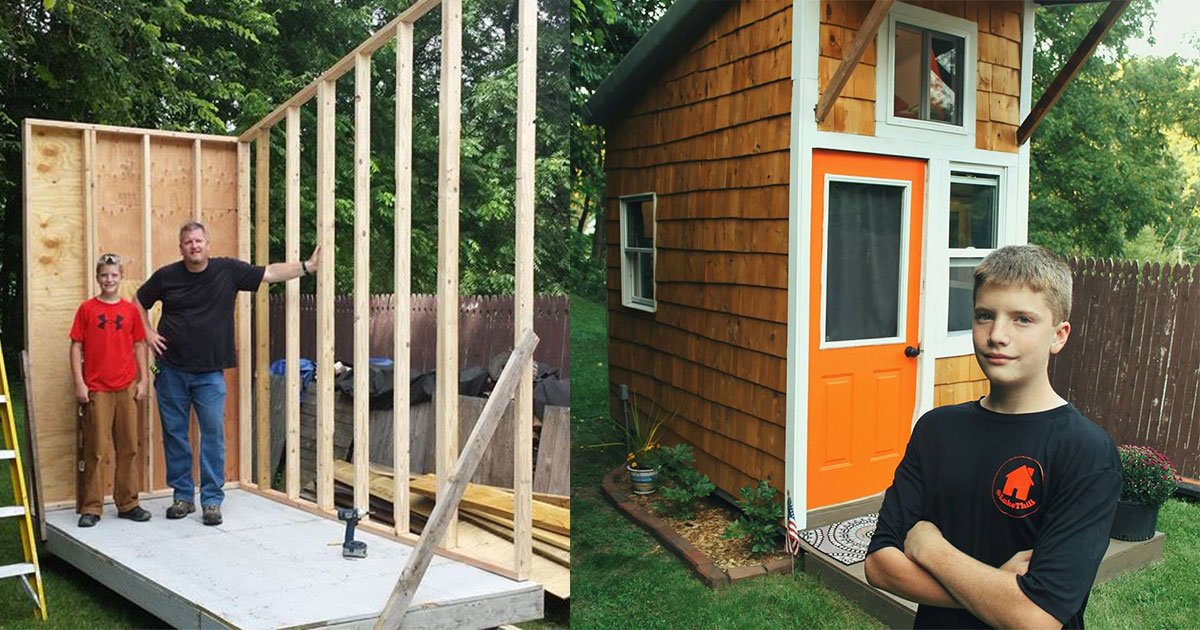 teen builds his own mini house in his backyard and it is amazing.jpg?resize=1200,630 - Un adolescent construit sa propre mini-maison dans sa cour et le résultat final est incroyable