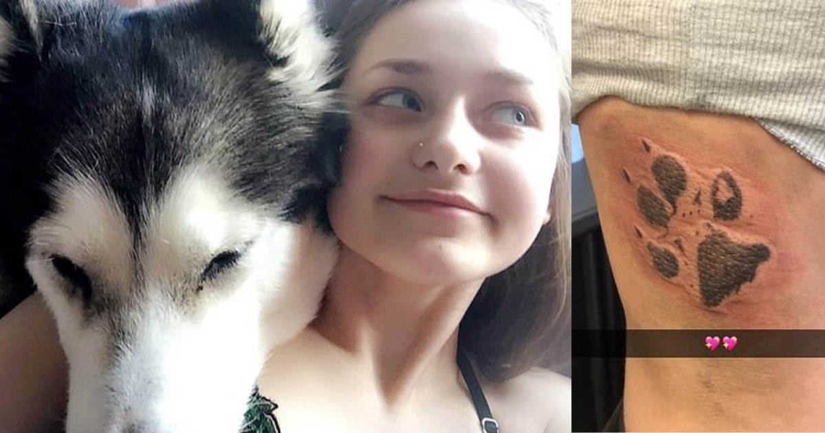 y2 3.png?resize=1200,630 - Une adolescente se fait tatouer un «tatouage commémoratif» en utilisant les cendres de son chien mort pour honorer son «meilleur ami»