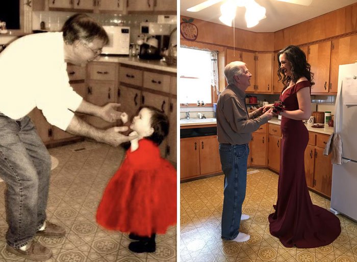 3 229.jpg?resize=1200,630 - Ils récréent leurs photos de familles des années plus tard et la comparaison est touchante.