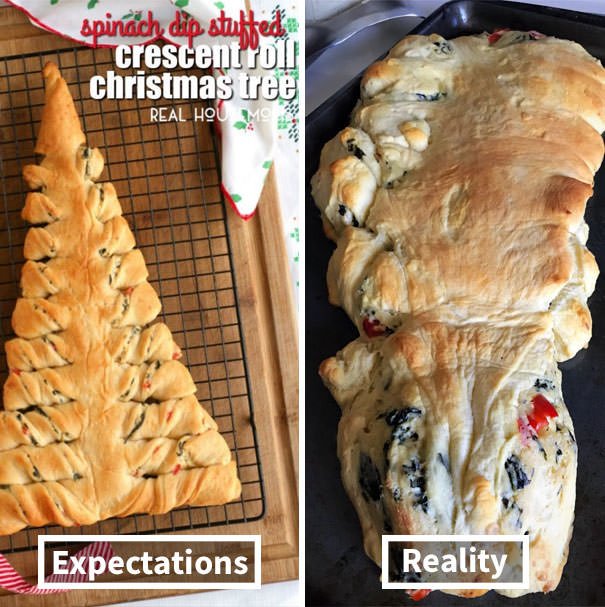  Our Stab At A Crescent Roll Christmas Tree. Pretty Sure It Looks Like A Dinosaur