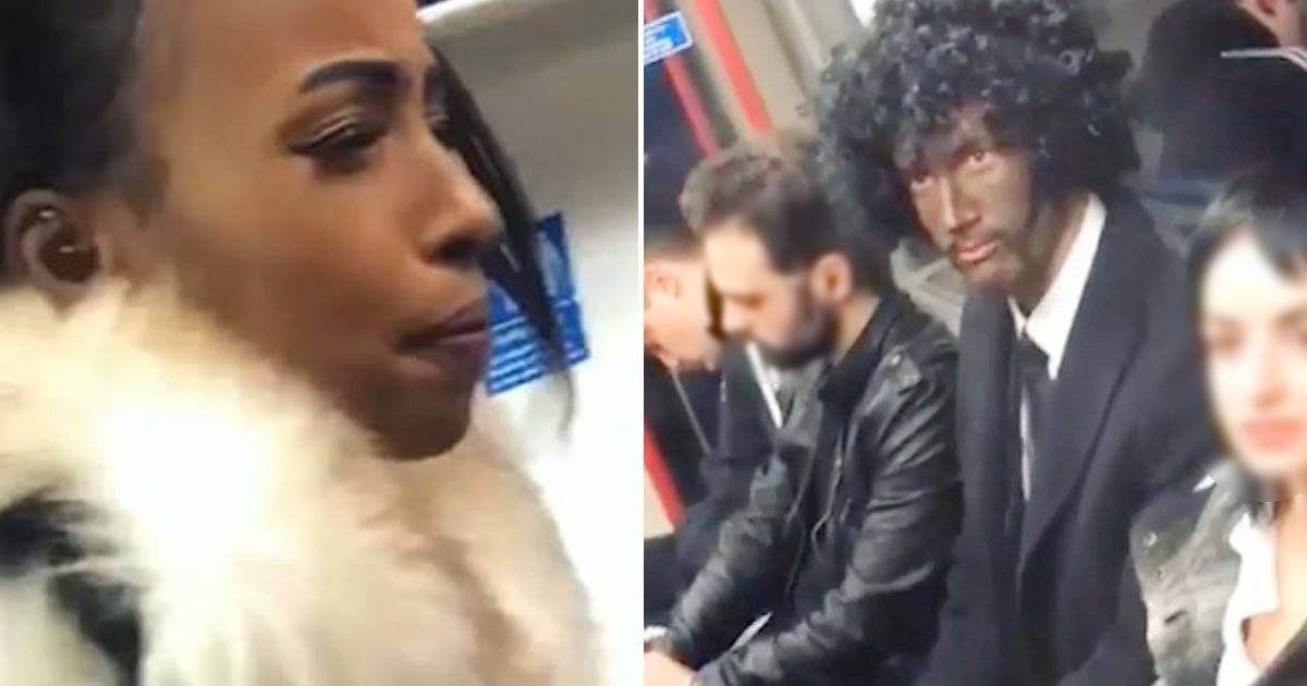 black face halloween.jpg?resize=1200,630 - London Tube Passenger Accused A Man Of Being Racist As He Painted His Face Black For A Halloween Costume