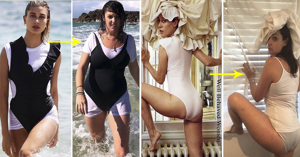 ddssfsf.jpg?resize=1200,630 - Woman Recreated Celebrities' Instagram Pictures And The Results Are Hilarious