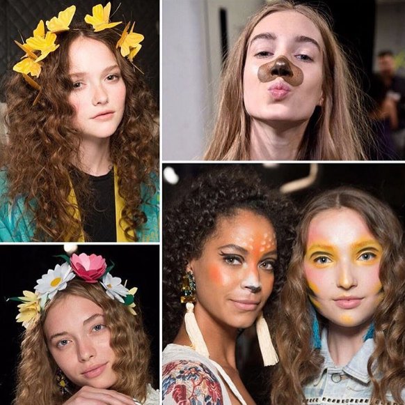 filtres snapchat irl desigual 2.png?resize=1200,630 - Ces mannequins ont défilé avec les filtres Snapchat incrustés sur leurs visages.