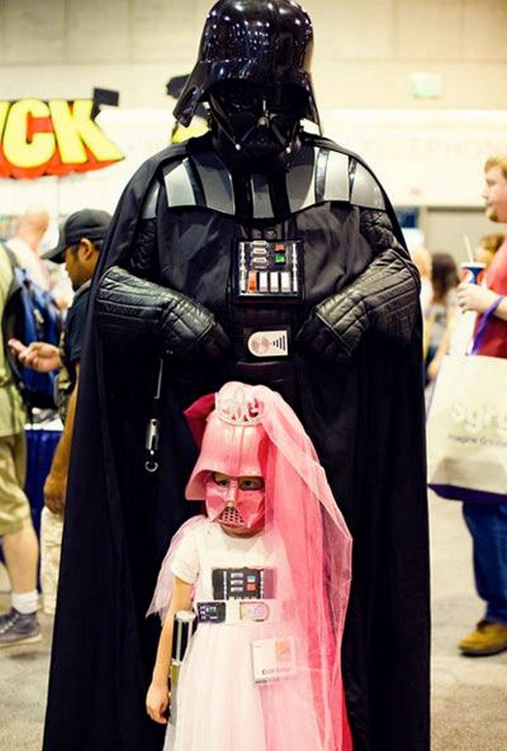 16 Funny Dads - This dad wins the group costume of the year. Darth vader and his daughter...awww!