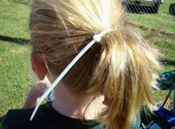 16 Funny Dads - This dad that was asked to make a ponytail.
