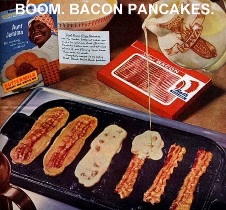 17 Kitchen Hacks - Combine two favorite breakfast items into one convenient package, bacon pancakes!