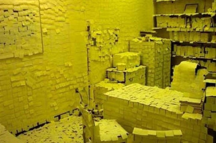 25 Office Pranks - There is always at least one person in the office that overdoes it with Post-it notes.