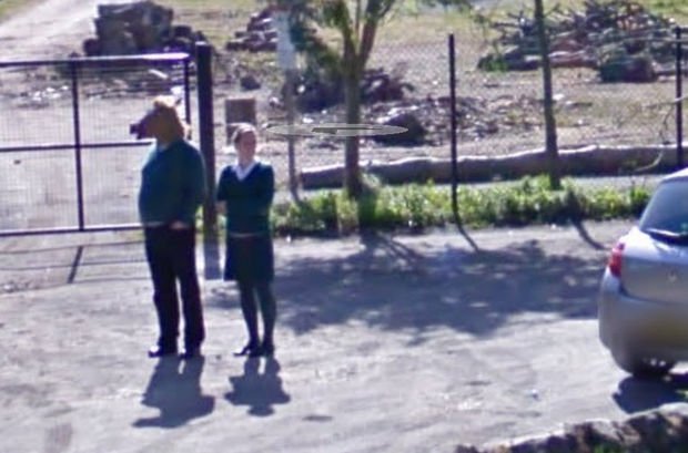 25 Weird Things Found on Google Maps - Just another day with the horse-man.