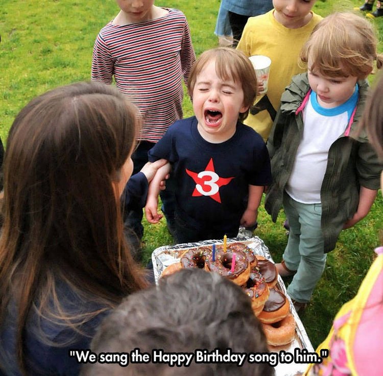 37 Photos of Kids Losing It - We sang the Happy Birthday song to him.