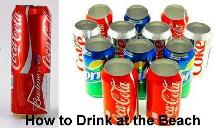 51 Crazy Life Hacks - How to drink at the beach.
