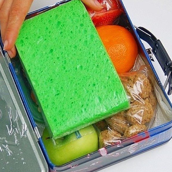 A Frozen Sponge In A Ziplock Is The Perfect Way To Keep Kids Lunches Cold