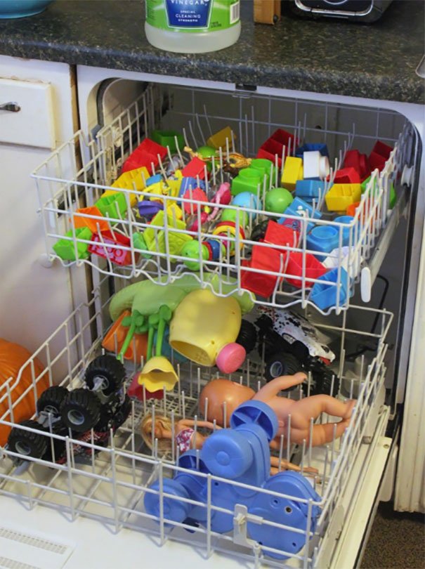 Clean Non-Electronic Plastic Toys In A Dishwasher