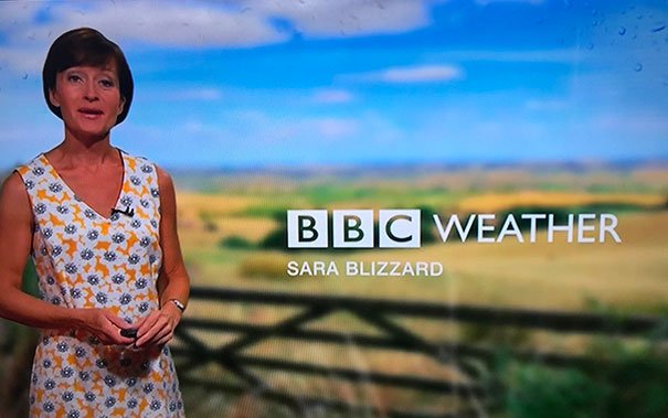 Weather Presenter Sara Blizzard