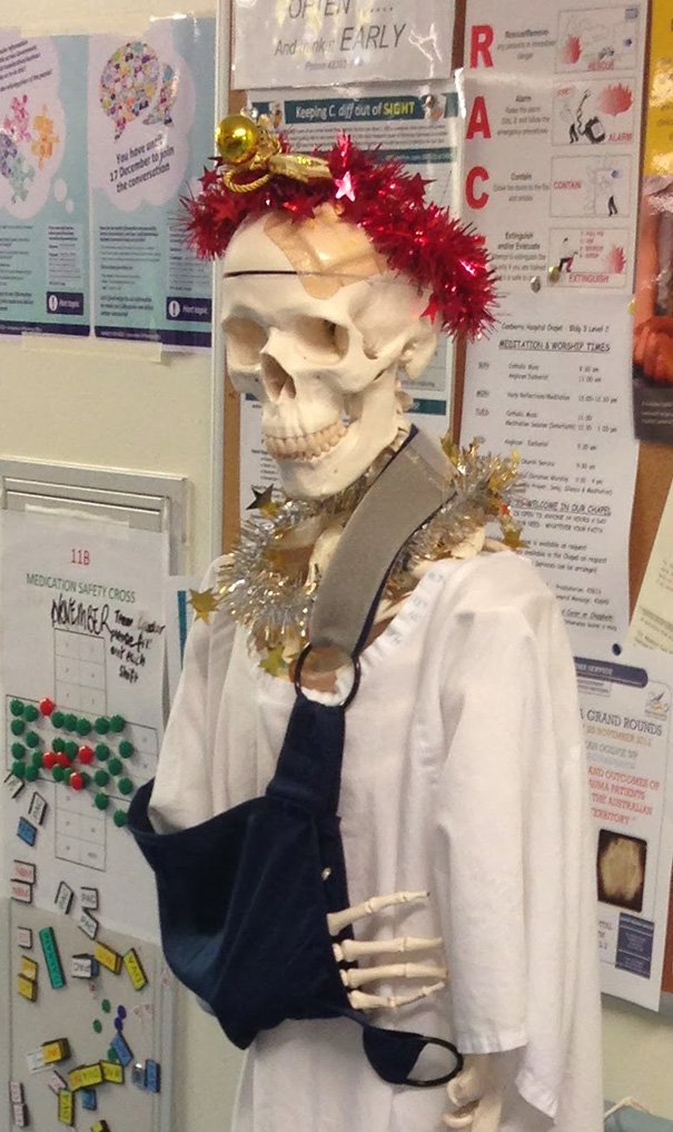 Christmasy Skeleton Named Mal Nutrition
