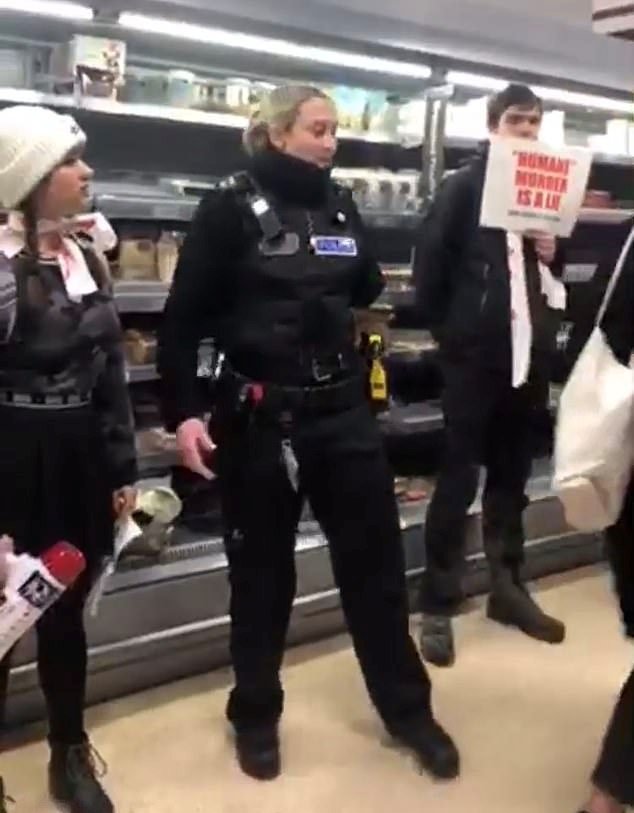 Activists protested