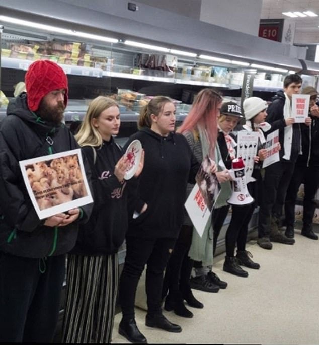 Activists protested