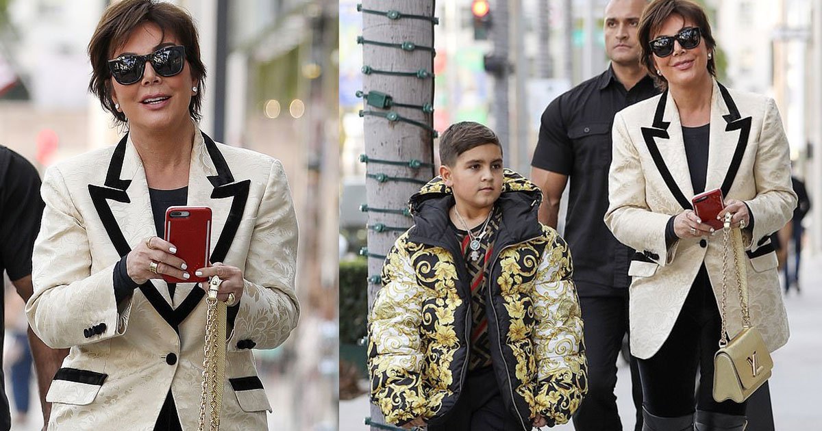 kris jenner buys a 3k versace puffer coat for her grandson as she stepped out for christmas shopping in beverly hills.jpg?resize=412,232 - Kris Jenner Bought A $3k Versace Puffer Coat For Her Grandson