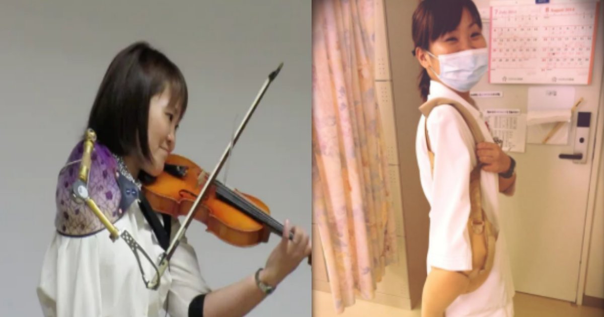 片腕を失った女性が演奏するバイオリンの旋律が感動的 Hachibachi