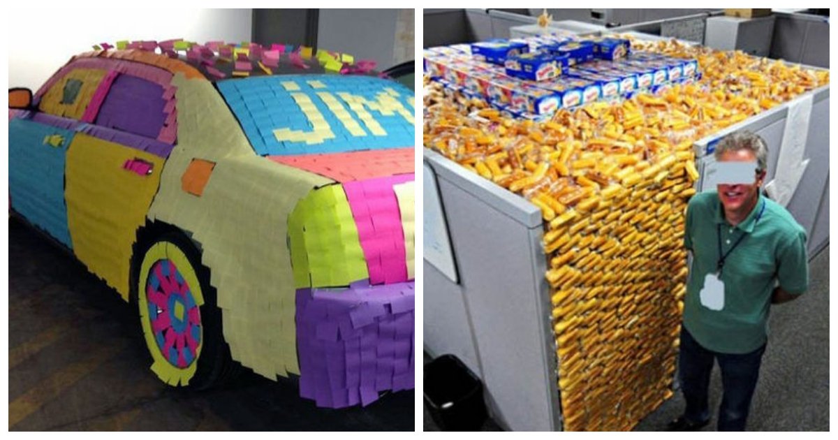 25 Office Pranks That Will Drive Your CoWorkers Batty Small Joys