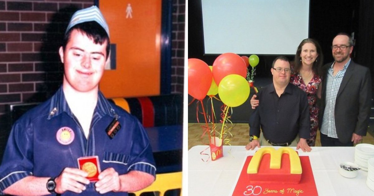 russell6.png?resize=412,232 - McDonald’s Worker With Down Syndrome Celebrated 30 Years With The Big Fast-Food Chain