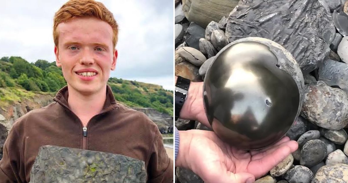 cannon5.png?resize=1200,630 - Student Found Golden Cannonball On Beach With 185 Million-Year-Old Fossil Inside