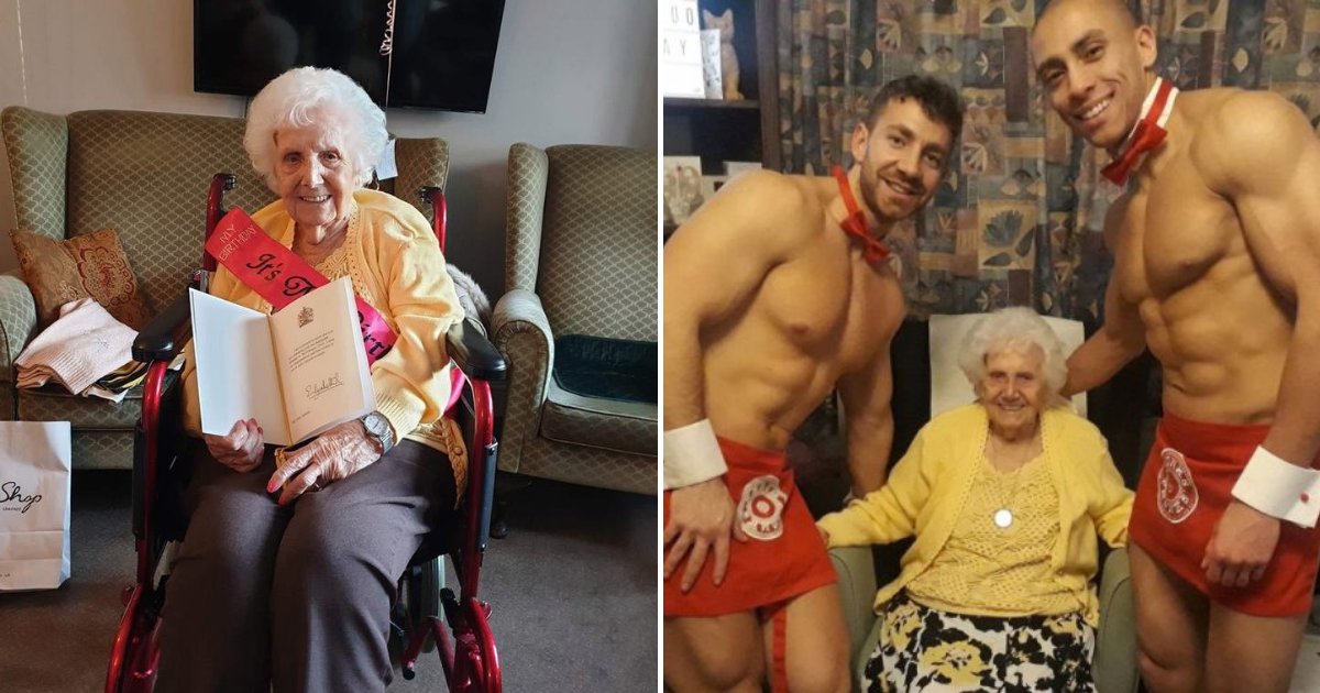 grandmother.png?resize=1200,630 - Une arrière-arrière-grand-mère célèbre son 100e anniversaire avec des stripteaseurs et elle adore ça!