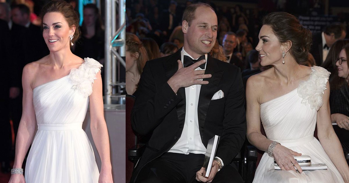 kate middleton stunned in alexander mcqueen gown as she attended baftas ceremony with prince william.jpg?resize=1200,630 - Kate Middleton stupéfiante portant une robe d'Alexander Mcqueen alors qu'elle assistait à la cérémonie des BAFTA avec le prince William