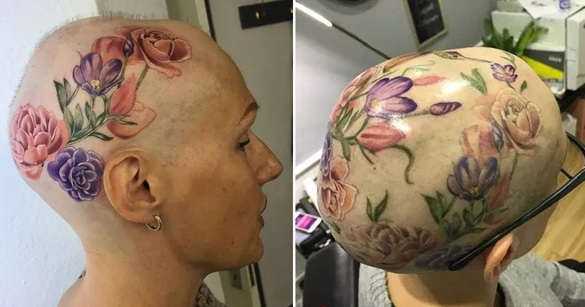 6 53.jpg?resize=412,232 - 건강한 여성이 머리 전체를 '꽃' 문신으로 뒤덮은 이유